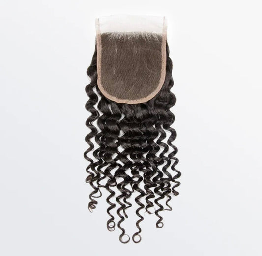4"x4" Raw Curly Closure