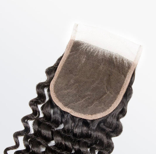 4"x4" Raw Curly Closure